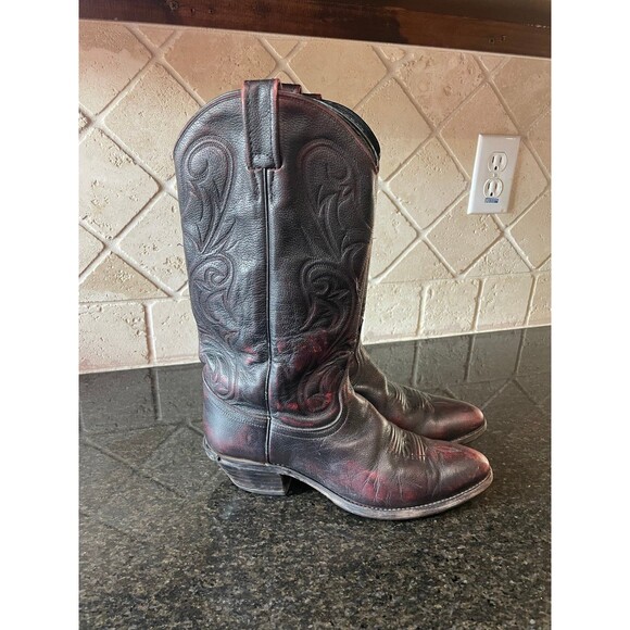 Dan Post Black and Red Heeled Boots - Picture 1 of 8